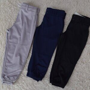 Softball Pants Lot, Navy, Gray and Black, CHAMPRO and EASTON Girls Size Large‎